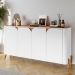 Buffet 4 Portas de Bater Portland Branco/Cedro