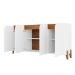 Buffet 4 Portas de Bater Portland Branco/Cedro