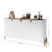 Buffet 4 Portas de Bater Portland Branco/Cedro