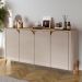 Buffet 4 Portas de Bater Portland Off White/Cedro
