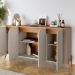 Buffet 4 Portas de Bater Portland Off White/Cedro