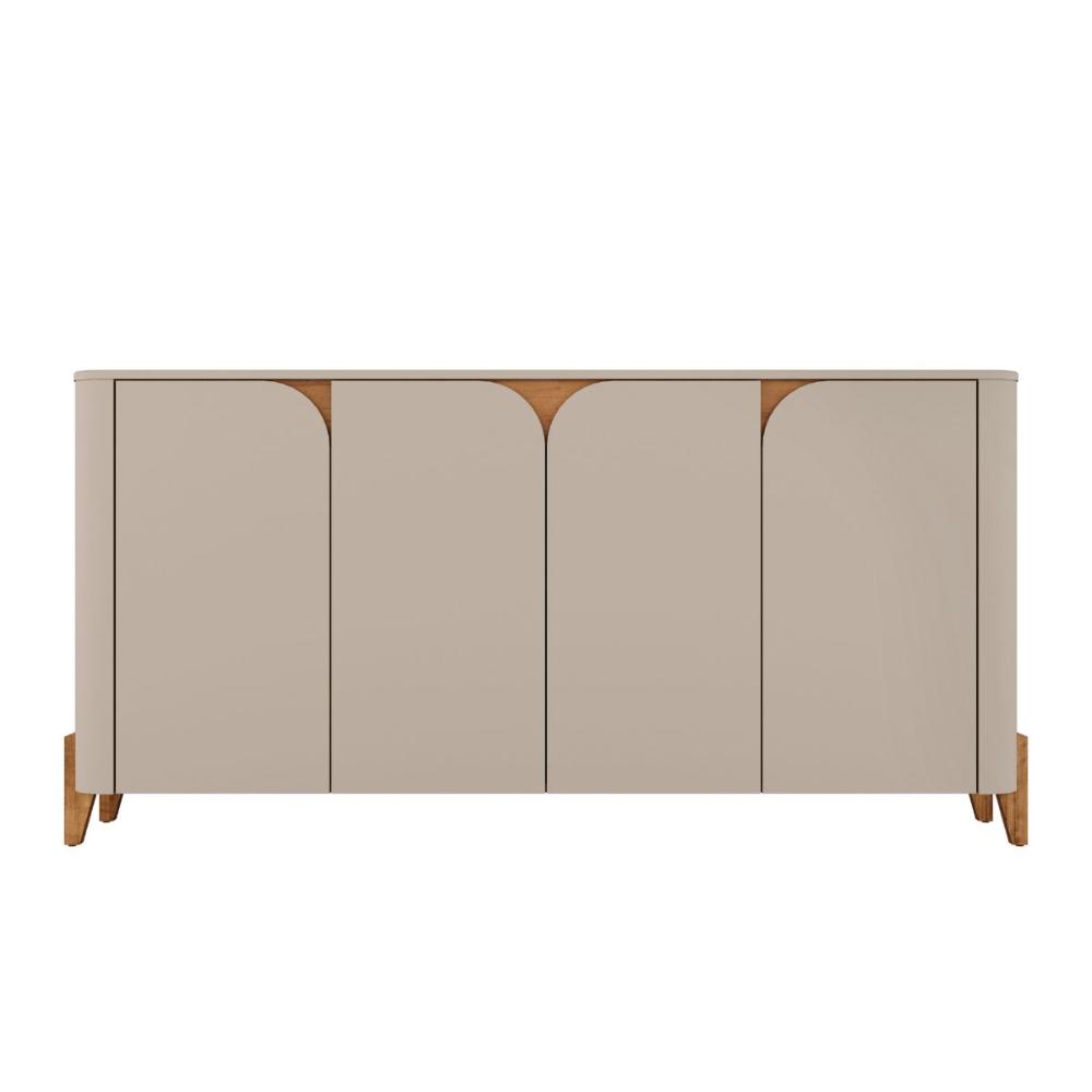 Buffet 4 Portas de Bater Portland Off White/Cedro