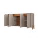 Buffet 4 Portas de Bater Portland Off White/Cedro