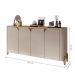 Buffet 4 Portas de Bater Portland Off White/Cedro