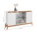 Buffet Aparador 2 Portas Com Vidro Madri Branco Cedro