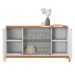 Buffet Aparador 2 Portas Com Vidro Madri Branco Cedro