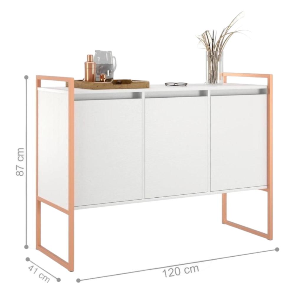 Buffet Aparador Industrial 3 Portas para Sala de Jantar