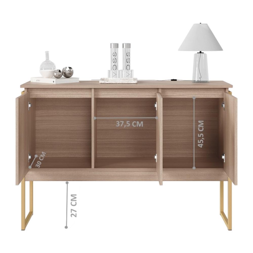 Buffet Aparador de Sala Jantar com Pés Dourado