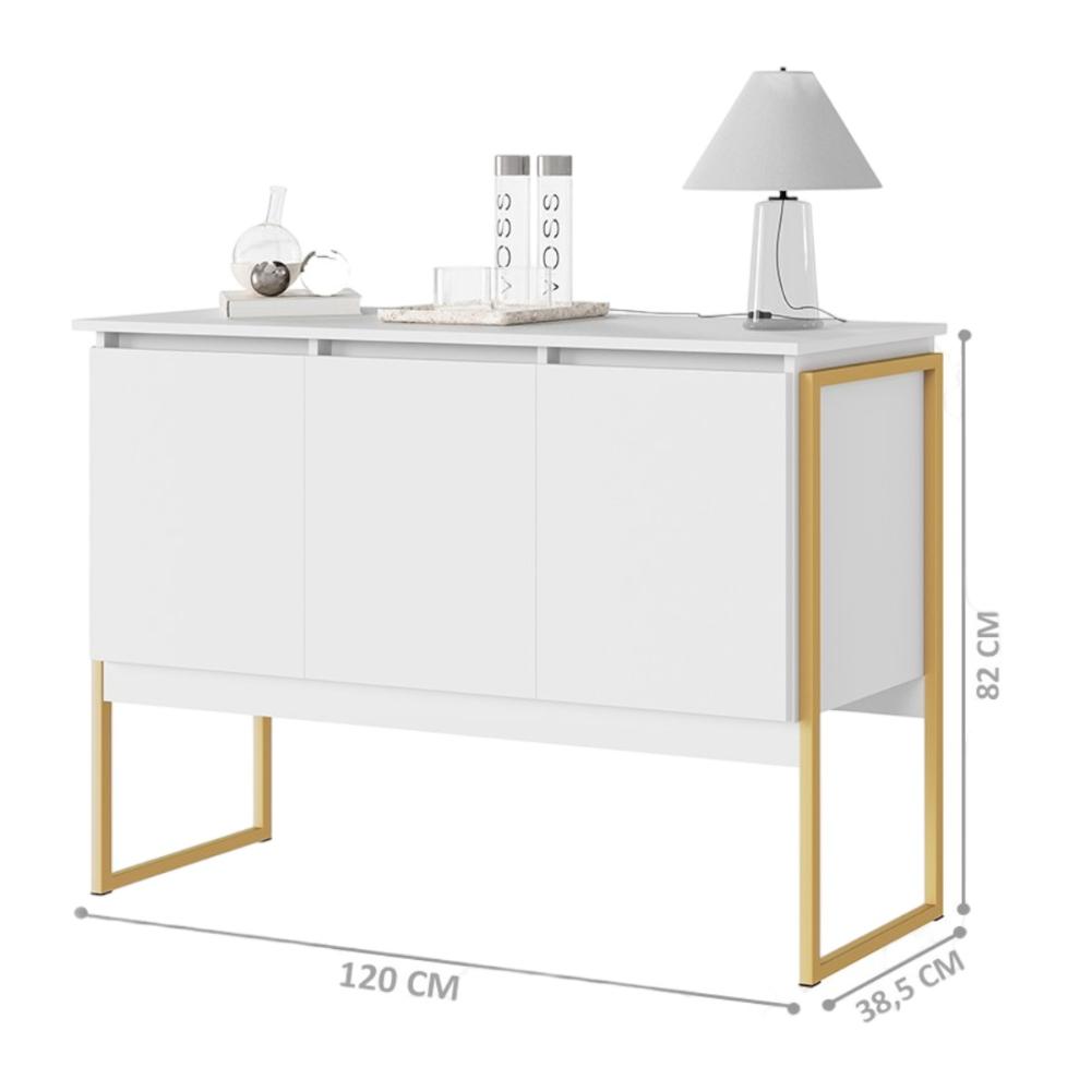 Buffet Aparador de Sala Jantar com Pés Dourado