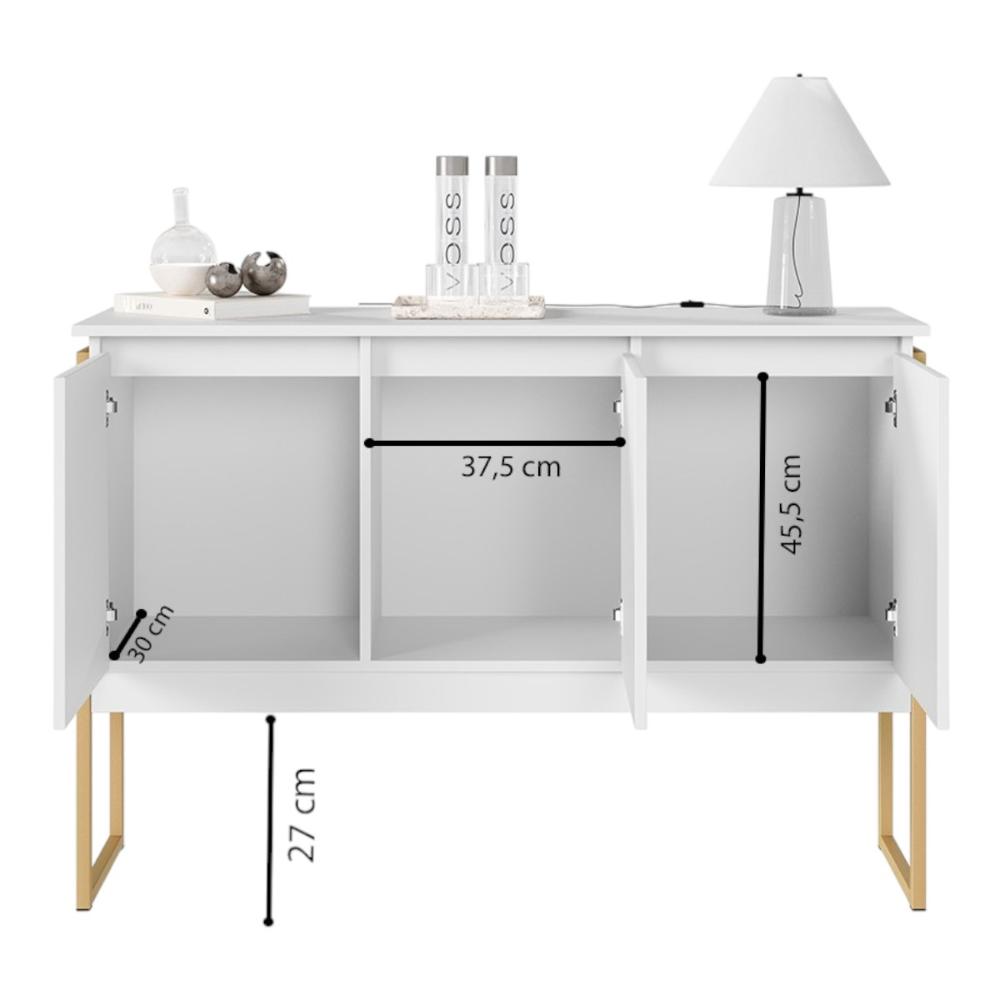 Buffet Aparador de Sala Jantar com Pés Dourado