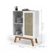 Buffet Barcelona com Porta em Rattan Sintético Branco