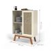Buffet Barcelona com Porta em Rattan Sintético Off White