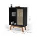 Buffet Barcelona com Porta em Rattan Sintético Preto