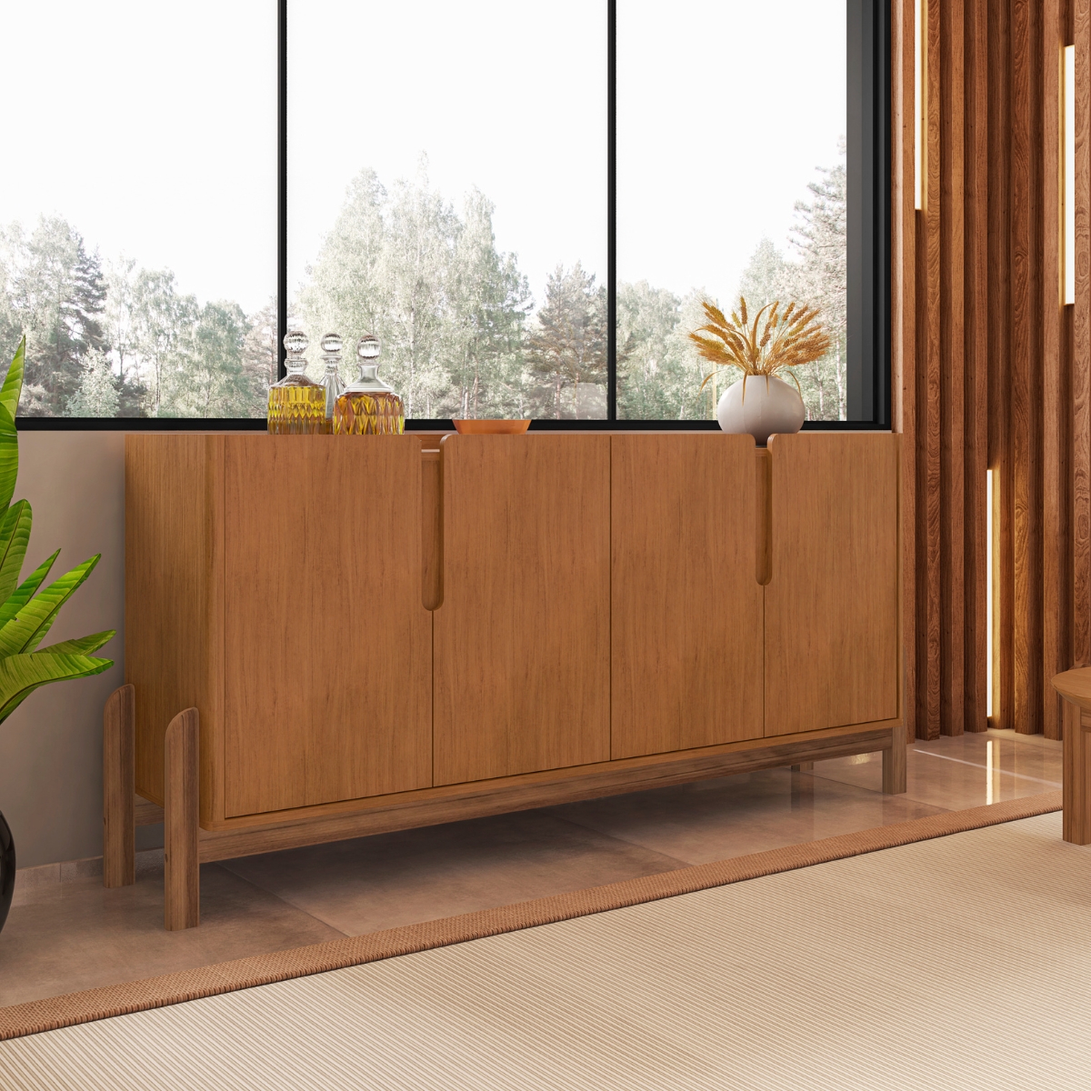 Buffet Classico 2 Portas Panorama Cedro