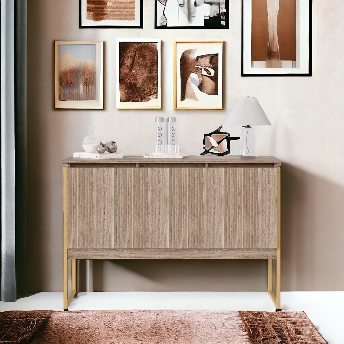 Buffet Classico com 3 Portas Veneza Affara Dourado