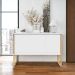 Buffet Classico com 3 Portas Veneza Branco Dourado