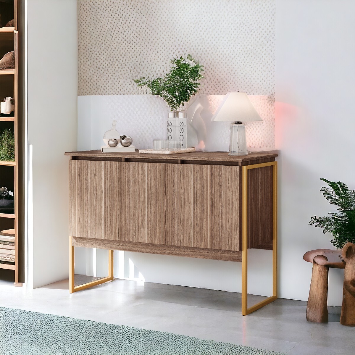 Buffet Elegante com 3 Portas Turim Affara Dourado 