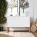 Buffet Elegante com 3 Portas Turim Branco Cobre
