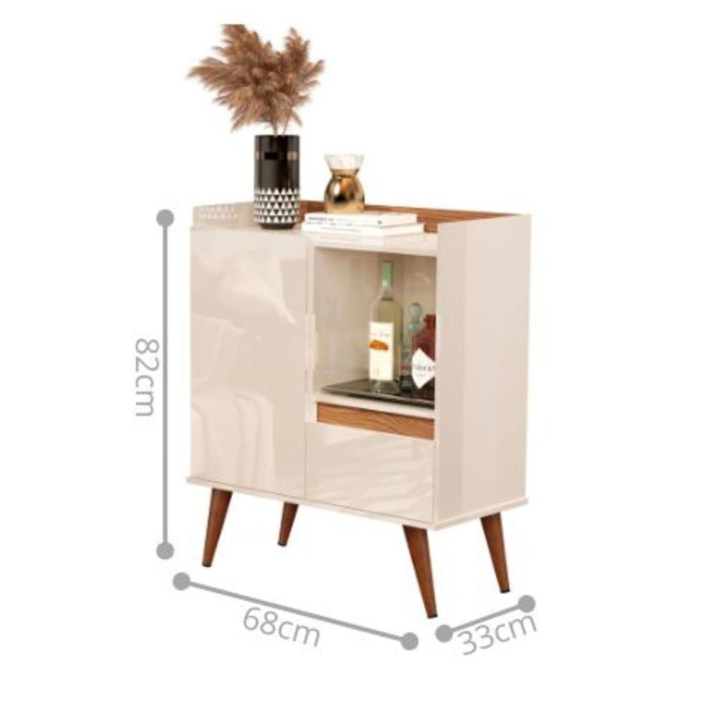 Buffet Essenciale Pés Retro Off White Freijó