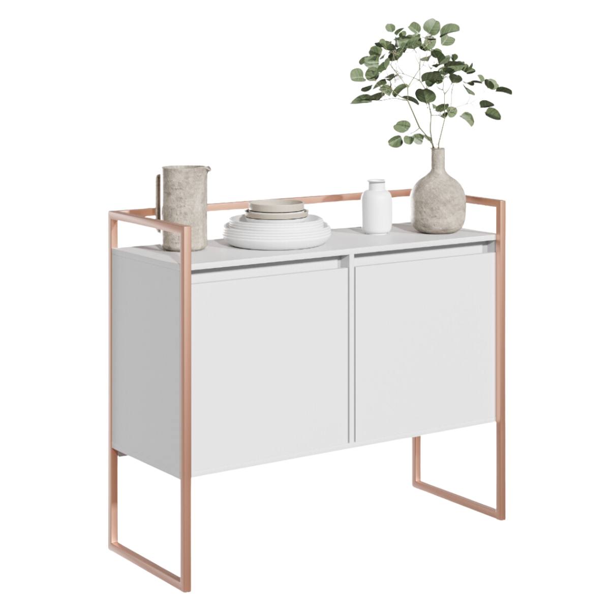 Buffet Industrial para Sala Irlanda Branco Cobre