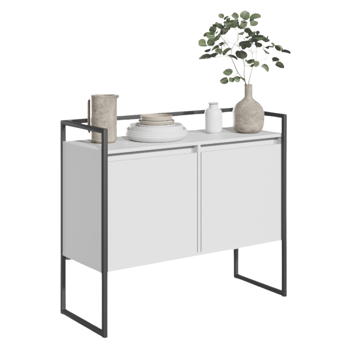 Buffet Industrial para Sala Irlanda Branco Preto
