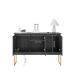 Buffet Moderno 3 Portas Londres Preto Dourado