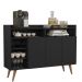 Buffet Retrô Kansas com 3 Portas Preto