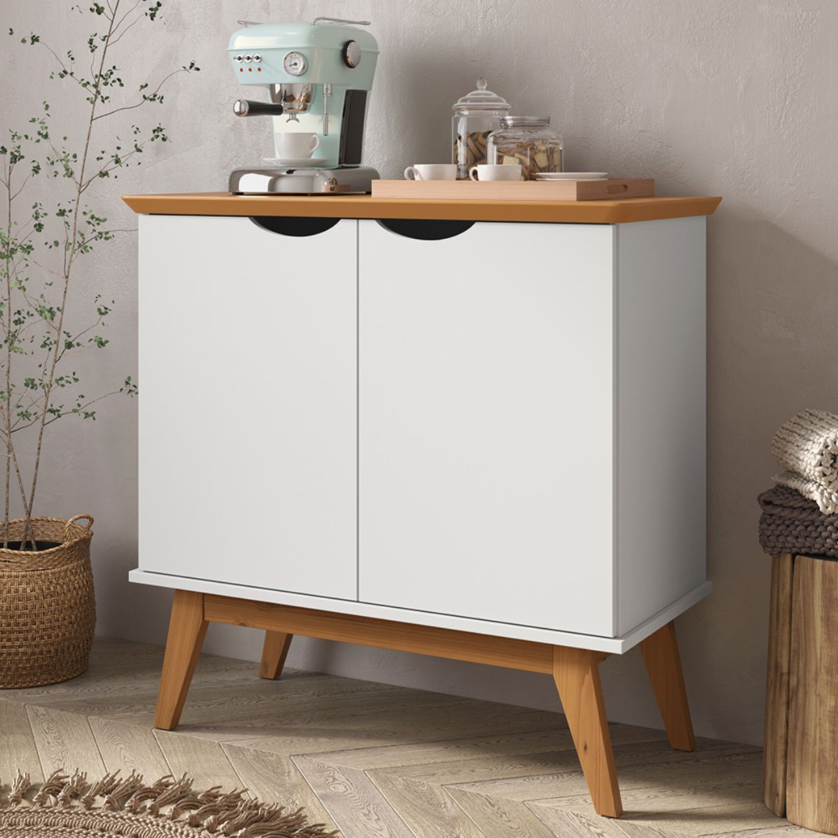 Buffet com 2 Portas Colombo Branco Acetinado
