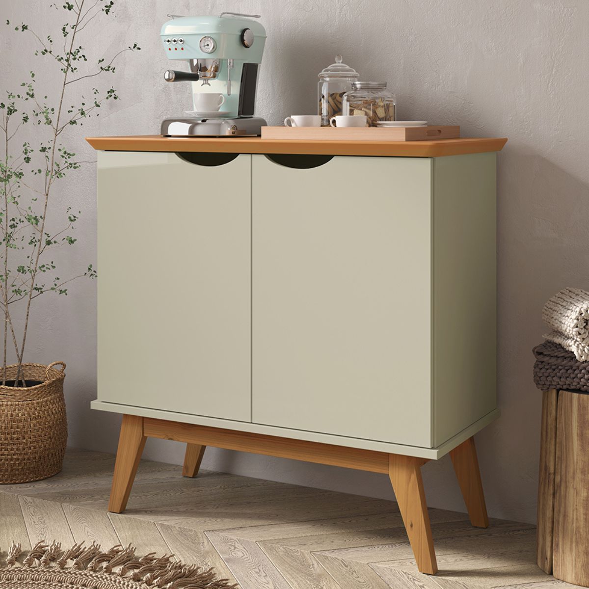Buffet com 2 Portas Colombo Branco Off White Cinamomo