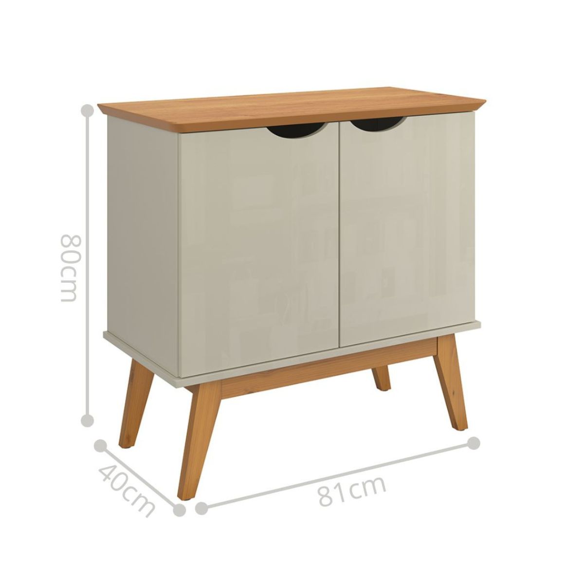 Buffet com 2 Portas Colombo Branco Off White Cinamomo