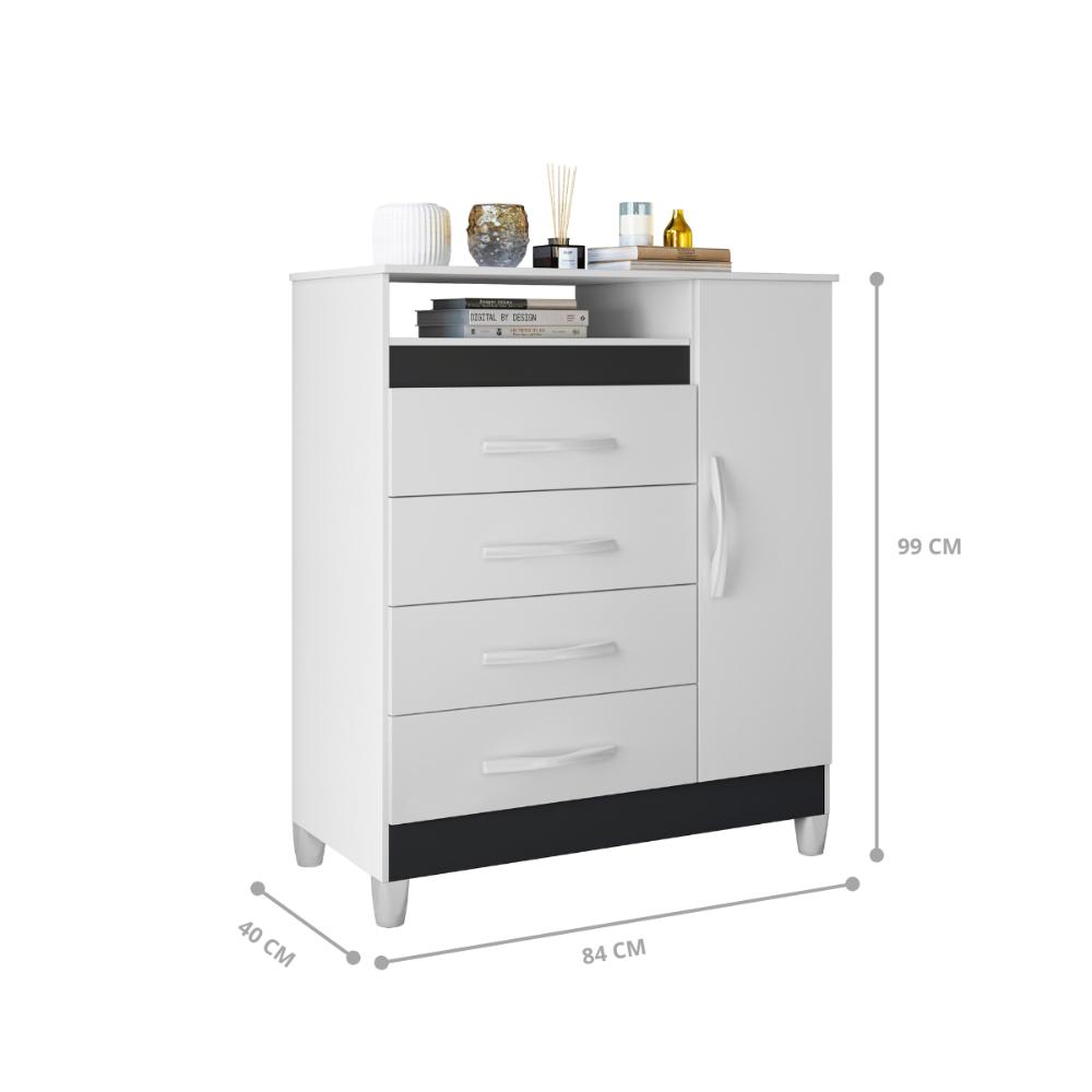 Cômoda Reyna 4 Gavetas Titanium