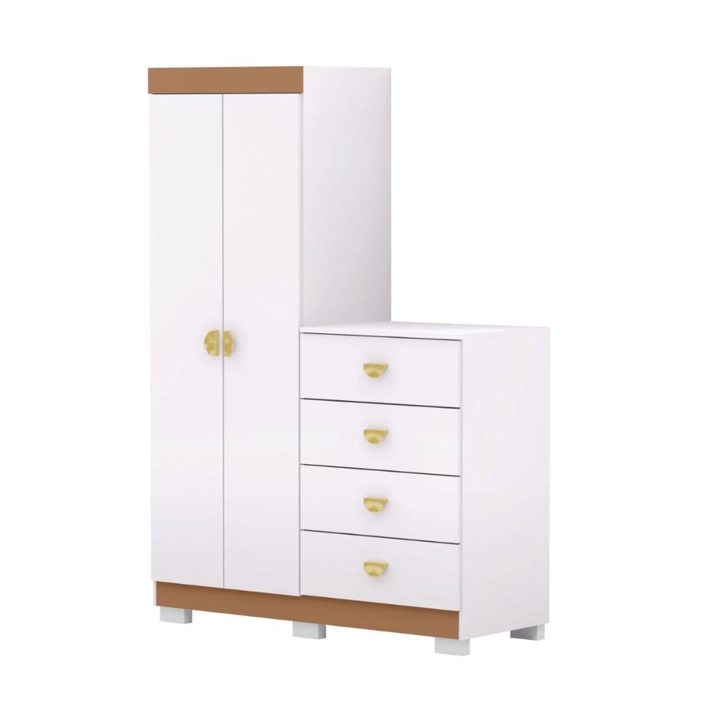 Cômoda Roupeiro 4 Gavetas Gerórgia Branco Camarim