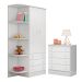 Cômoda com 4 Gavetas e Roupeiro Amesterdã Branco Branco
