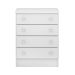 Cômoda com 4 Gavetas e Roupeiro Amesterdã Branco Branco