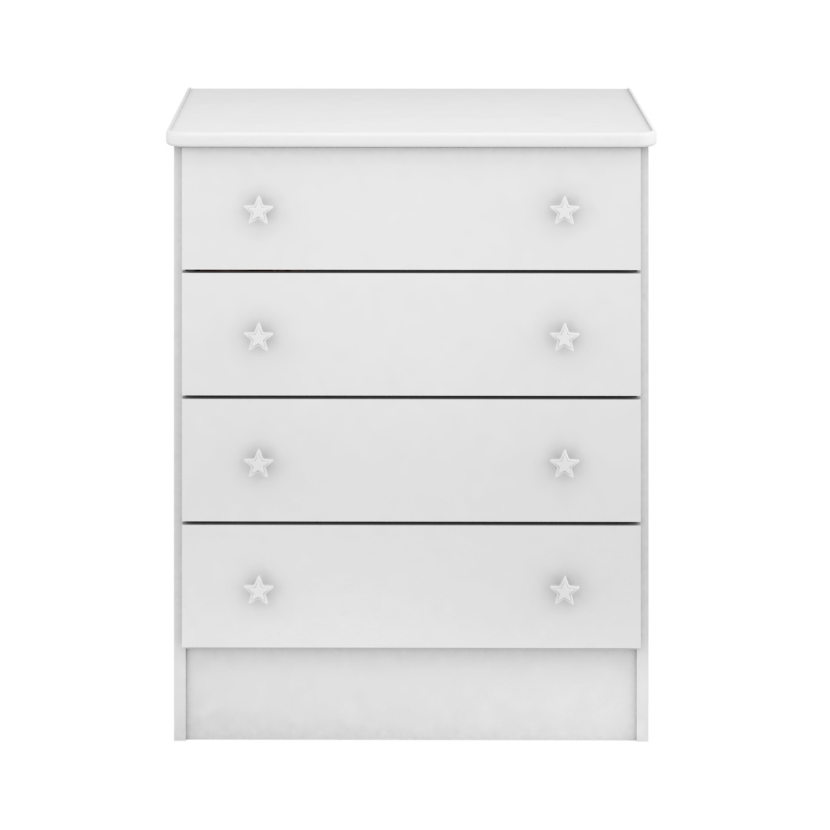 Cômoda com 4 Gavetas e Roupeiro Amesterdã Branco Branco