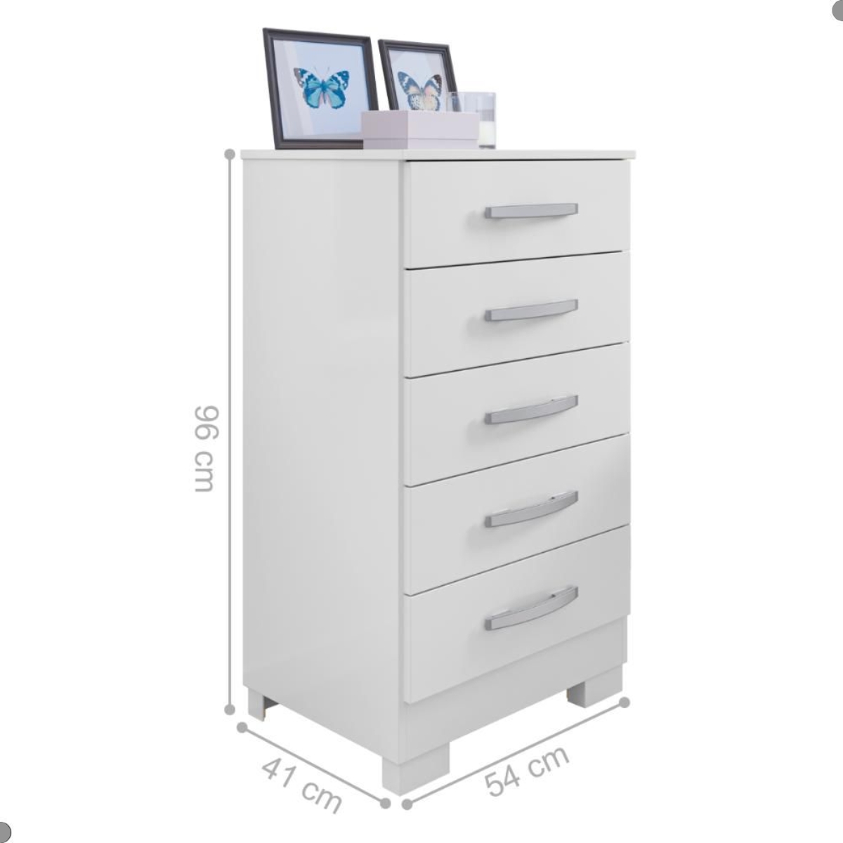 Cômoda com 5 Gavetas Areal Branco