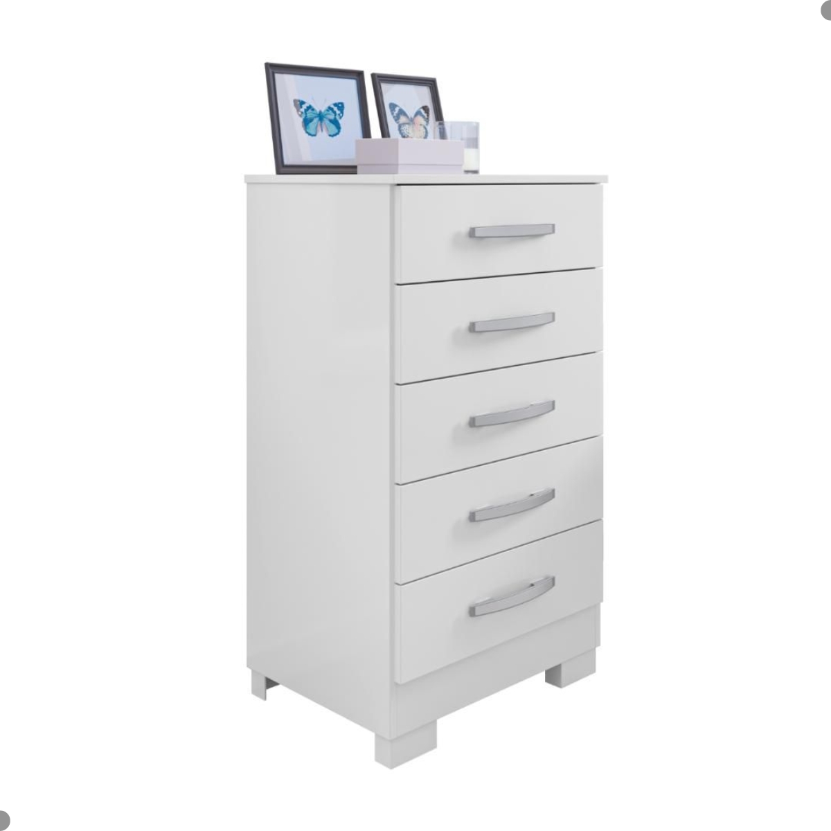 Cômoda com 5 Gavetas Areal Branco