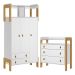Cômoda e Guarda Roupa com 3 Portas Salta Branco Acetinado