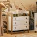 Cômoda e Guarda Roupa com 3 Portas Salta Branco Acetinado