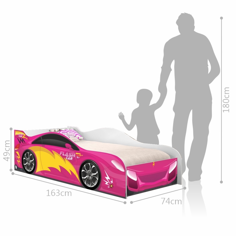 Cama Infantil Carro Velocista Pink com Colchão