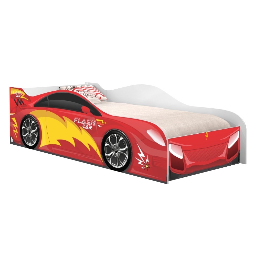 Cama Infantil Carro Velocista Vermelho com Colchão