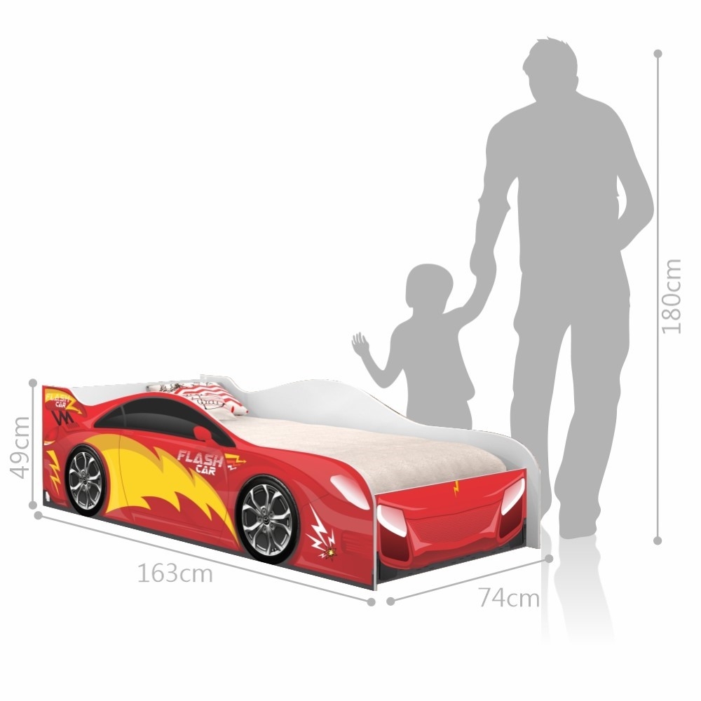 Cama Infantil Carro Velocista Vermelho com Colchão