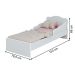 Cama Infatil com Proteção Lateral Milão Cinza Acetinado