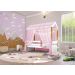 Cama Montessori com Cordão LED Colchão e Dossel Rosa