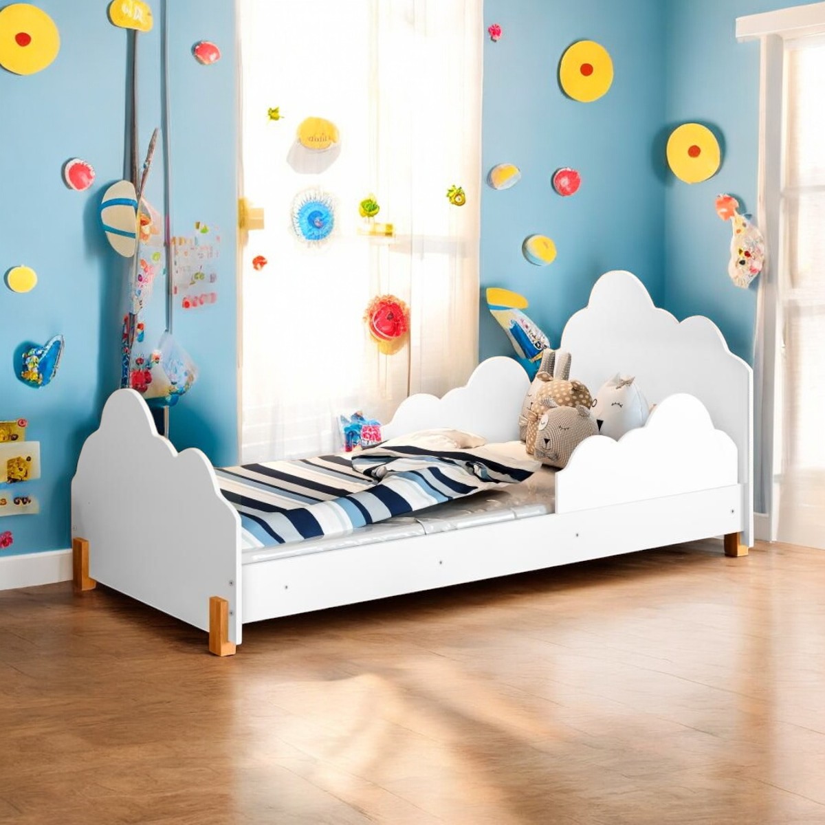 Cama Princesa Juvenil Colchão Maria Branco e Mel
