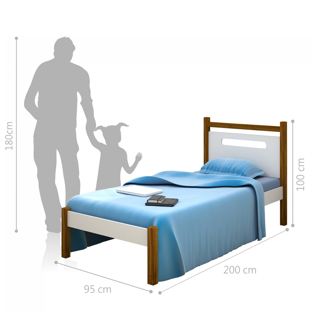 Cama Solteiro Helo com Auxiliar e Colchões