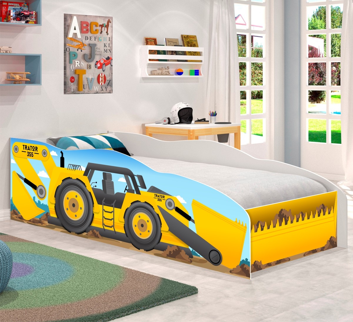 Cama Solteiro Kids Speciale Trator com Colchão