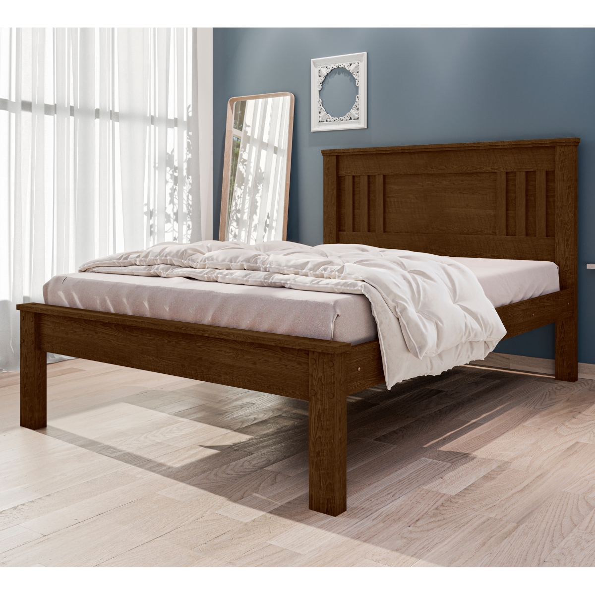Cama de Casal Flex com pés Itaguaí Malbec Off White