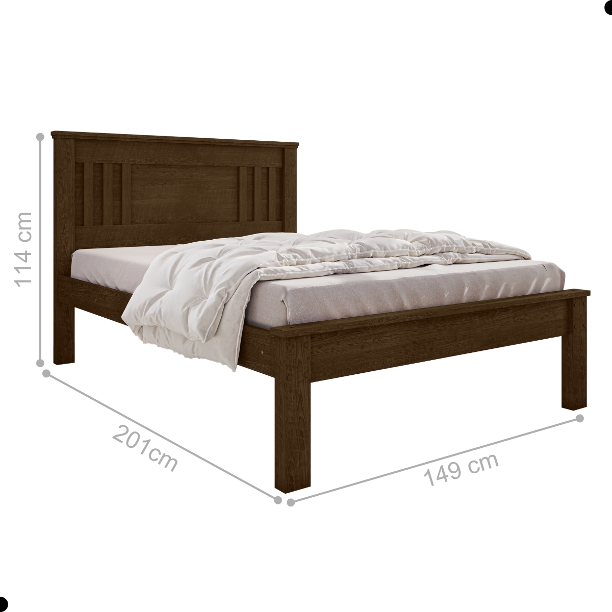 Cama de Casal Flex com pés Itaguaí Malbec Off White