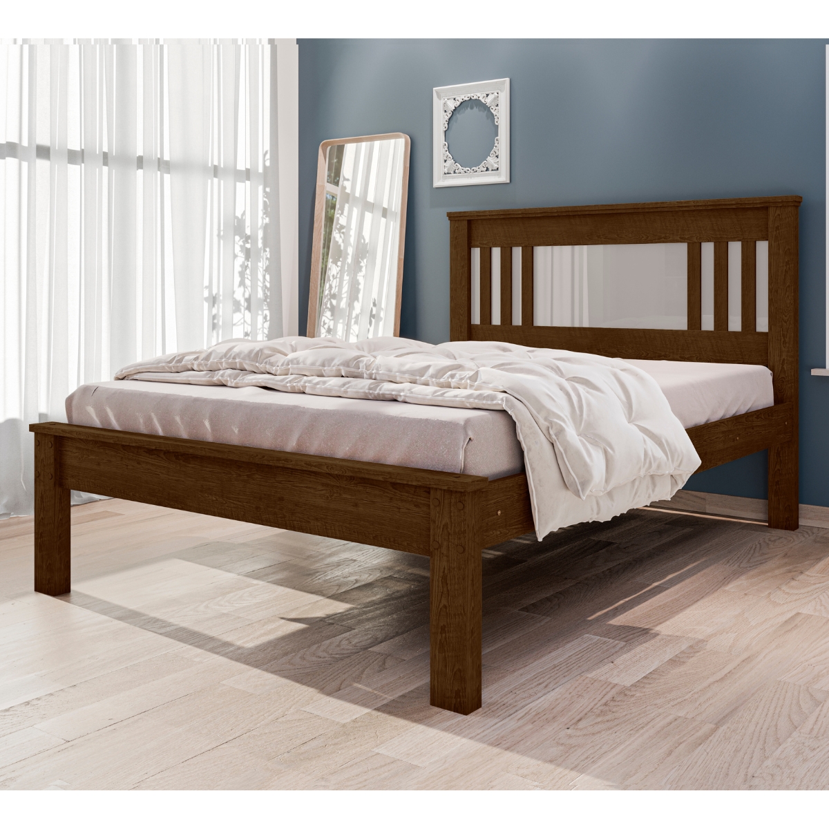 Cama de Casal Flex com pés Itaguaí Malbec Off White